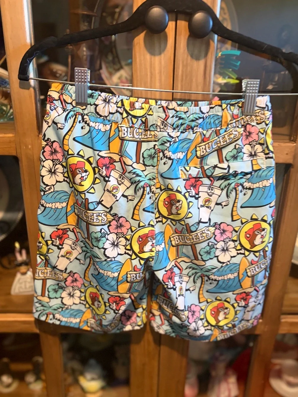 Buc-ee's Multicolor Tropical Swim Trunks Boys Size Medium